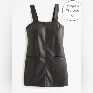 Abercrombie & Fitch Vegan Leather Jumper in black